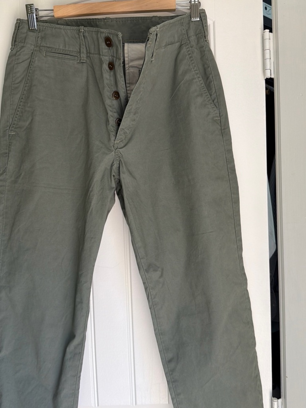 Buck Mason Olive Green Slim Chinos